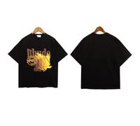 FDTURES Hommes Femmes Printemps Été Nouveau Rhud Flying Eagle Alphabet Imprimé Col Rond Manches Courtes High Street Casual Loose Fashion T - Shirt-color2||L