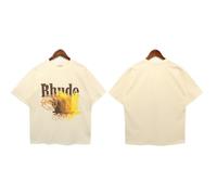 FDTURES Hommes Femmes Printemps Été Nouveau Rhud Flying Eagle Alphabet Imprimé Col Rond Manches Courtes High Street Casual Loose Fashion T - Shirt-color1||L