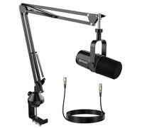 FDUCE SL40X Kit de Microphone Dynamique XLR pour Enregistrement Vocal,podcasting,Jeux,Streaming en Direct et radiodiffusion,Microphone cardioïde entièrement en métal