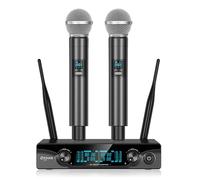 FDUCE W13 Système de Microphone sans Fil,Microphone à Main Dynamique pour karaoké,fête,Mariage,église,événements en Plein air,2x5 canaux UHF,60m
