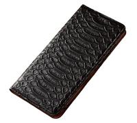 FDUJINH Coque Cuir Véritable pour Xiaomi 17 Ultra/17 Pro Max/17 Pro/17, Emboss Motif Rabat Housse Portefeuille Antichocsupport Etui,Noir,17 Pro