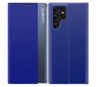 FDUJINH Coque pour Samsung Galaxy S25 Ultra/S25 Plus/S25, Mince Housse en Cuir À Rabat Flip Smart View Étui Protectrice Antichoc,Bleu,S25 Ultra