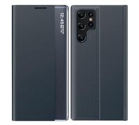 FDUJINH Coque pour Samsung Galaxy S25 Ultra/S25 Plus/S25, Mince Housse en Cuir À Rabat Flip Smart View Étui Protectrice Antichoc,Chrome,S25 Ultra