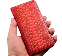 FDUJINH Étui Cuir pour Xiaomi 17 Ultra/17 Pro Max/17 Pro/17, Rabat Portefeuille Luxe Housse Clapet Béquille Coque Antichoc,Rouge,17 Pro