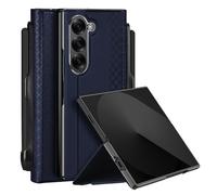 FDUJINH Étui pour Samsung Galaxy Z Fold 7, Portefeuille Housse À Rabat en Cuir avec Fente pour Stylo, Fentes Cartes Béquille Antichoc Coque,Bleu,Fold 7