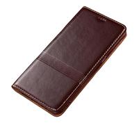 FDUJINH Étui pour Xiaomi 17 Ultra/17 Pro Max/17 Pro/17, Portefeuille Coque À Rabat Cuir Véritable Béquille Housse Antichoc,Marron,17 Pro Max