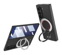 FDUJINH Housse Magnétique pour Samsung Galaxy Z Fold 7, Ultra Mince Étui PC avec Béquille Rotatif Screen Caméra Protection Coque Antichoc,Noir,Fold 7