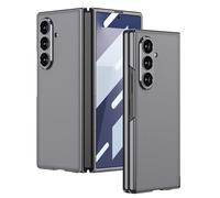 FDUJINH Housse pour Samsung Galaxy Z Fold 7, Luxe Léger Protège La Lentille Écran Coque en Cuir Galvanoplastie Cadre Anti-Rayures Étui,Gris,Fold 7