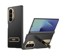 FDUJINH Housse pour Samsung Galaxy Z Fold 7, Magnétique Étui Dos Cuir Caché Béquille Charnière Antichoc Protection Minimaliste Coque Arrière,Noir,Fold 7