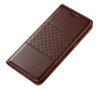 FDUJINH Housse pour Xiaomi 17 Ultra/17 Pro Max/17 Pro/17, Cuir Véritable Coque À Rabat Portefeuille Étui Antichoc,Marron,17 Ultra