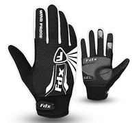 FDX Gants de Cyclisme Hiver, Thermiques et Chauds, résistants à l’Eau et au Vent, Paumes Gel Anti-Choc, tactiles, Respirants, antidérapants, pour Hommes/Femmes, vélo, VTT, Course., (White L)
