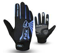 FDX Gants de Cyclisme Hiver, Thermiques et Chauds, résistants à l’Eau et au Vent, Paumes Gel Anti-Choc, tactiles, Respirants, antidérapants, pour Hommes/Femmes, vélo, VTT, Course., (Blue M)