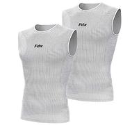 FDX Maillot de cyclisme d'été sans manches pour homme et femme - Ultraléger, respirant, anti-odeur - Unisexe - Sous-chemises pour la course à pied, la gym, l'entraînement, (Blanc, 2 pièces), XL