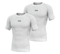 FDX sous-vêtement Technique Cool Mesh Manches Courtes, été, ultraléger, Respirant et Anti-odeurs, idéal pour vélo, Course, Fitness, entraînement et randonnée(Pack of 2, White, XL)