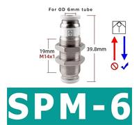 FDYZCIYI Pneumatic Check Valve 6mm 8mm 10mm 1/4 3/8 1/2 One Way Non Return Valve Air Single Way Brass Valve Air Pipe Fitting Adapter(SPM-6)
