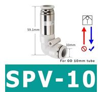 FDYZCIYI Pneumatic Check Valve 6mm 8mm 10mm 1/4 3/8 1/2 One Way Non Return Valve Air Single Way Brass Valve Air Pipe Fitting Adapter(SPV-10)