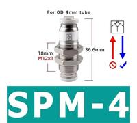 FDYZCIYI Pneumatic Check Valve 6mm 8mm 10mm 1/4 3/8 1/2 One Way Non Return Valve Air Single Way Brass Valve Air Pipe Fitting Adapter(SPM-4)