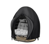 FDzkrtvm Housse pour Fauteuil « Egg » de Jardin, Housse de Chaise à œufs Suspendue 210D, balançoire Patio Double siège, Noire
