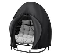 FDzkrtvm Housse pour Fauteuil « Egg » de Jardin, Housse de Chaise Egg en Tissu Oxford 210D Noir, Double siège, balançoire, Patio, Jardin