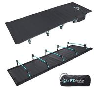 FE Active Lit Pliant Compact - Lit de Camp Portable Ultra léger Solide et Durable. Confortable pour Adultes et Enfants. Idéal pour Le Camping, s'adapte au Matelas Gonflable | Conçu en Californie
