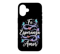 Fe Esperanza Amor Papillon Chrétien Espagnol Foi Español Coque pour iPhone 16