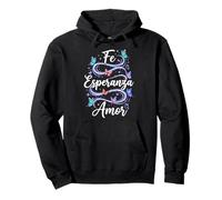 Fe Esperanza Amor Papillon Chrétien Espagnol Foi Español Sweat à Capuche