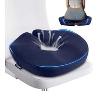 Feagar Coussin Chaise, Coussin Coccyx, Hemorrhoid, Donut Ergonomique Assise, Coussin Chaise Bureau et Voiture, Largeur Ajustable, Soulage la Pression Coccyx et Sciatique, Bleu Marine