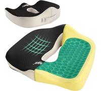 Feagar Coussin Coccyx en Gel Coussin Chaise en Mousse à Mémoire, Coussin Siège Auto Coussin Voiture Conducteur Orthopédique Chaise Bureau Fauteuil (Noir et Blanc)