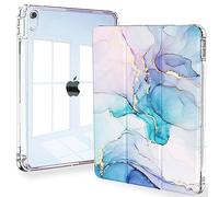 Feams Étui Fin à Trois Volets pour iPad Air 5e/4e génération 10,9" 2022/2020 avec Mise en Veille/réveil Automatique et Porte-Crayon pour iPad Air 5/4, marbre Aquarelle