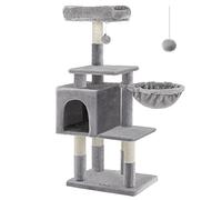 Feandrea Arbre à Chat Multi-Niveaux, Hauteur 110 cm, Niche, Gris Clair PCT52W