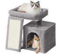 Feandrea Arbre à Chat, Tour de Jeu pour Chats, Condo avec Rampe à Griffer, Grande Plateforme Supérieure, Niche, Hauteur 44,6 cm, Gris Tourterelle PCT010GD01