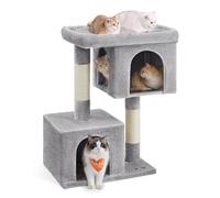 Feandrea Arbre à Chat, Tour de Jeux 101 cm, M, 2 Niches, Griffoir | Maison pour Chats jusqu’à 20 kg, Grande Plate-forme, Gris tourterelle, Collection CLAWFY PCT614W01