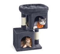 Feandrea Arbre à Chat, Tour de Jeux 67 cm, S, Maison pour Chatons Jusqu’à 3 kg, Grande Plate-Forme, 2 Niches, Griffoir, Gris Foncé PCT611G01