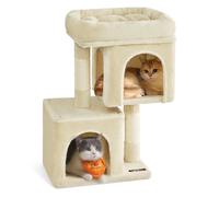 Feandrea Arbre à Chat, Tour de Jeux 67 cm, S, Maison pour Chatons Jusqu’à 3 kg, Grande Plate-Forme, 2 Niches, Griffoir, Beige