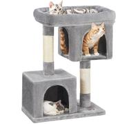 Feandrea Arbre À Chat,Tour De Jeux 84Cm,L,Maison Pour Chats Jusqu’À 7 Kg,Grande Plate-Forme,2 Niches,Griffoir,Gris Clair Pct61W