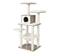 Feandrea Arbre à Chat, Tour de Jeux de 138 cm, Niche, Meuble pour Chat, Multiniveau, avec Griffoirs, Hamac, Plate-Forme, Tissu Peluche Doux, Housse Lavable, Grège Chiné PCT164G01