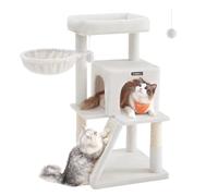 Feandrea Arbre à Chat, Tour de Jeux, Grand Plate-Forme, Blanc Crème PCT051T01