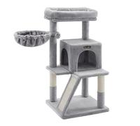 FEANDREA Arbre à Chat, Tour de Jeux, Grand Plate-Forme, Gris Clair