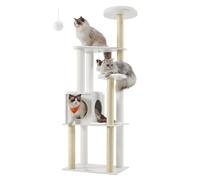 Feandrea Arbre à Chat, Tour de Jeux Moderne 165 cm, avec 9 Griffoirs, Coussins Lavables et Amovibles, Plate-Forme, Niche, Meuble pour Chats d’Intérieur, Blanc Nuage PCT166W01