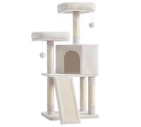 Feandrea Arbre à Chat, Tour Poteaux à Gratter, 115 cm | Arbre à Chat, Blanc crème, Collection CLAWFY PCT141W02