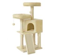 FEANDREA Arbre à Chat, Tour Poteaux à Gratter 115 cm, Beige PCT141M01