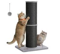 Feandrea Arbre à Chat XXL, 85 cm de Haut, Tronc de 17 cm d'Épaisseur, Poteau à Griffer Adapté aux Grands Chats comme Le Maine Coon, en Sisal, avec Balle, Clochette, Noir d'encre PCA042B101