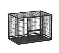 Feandrea Cage pour Chien Lourd, 107 x 70 x 75 cm, pour Chiens Moyens et Grands, Anti-évasion, Double Porte Amovible, XL, Noir PPD001B01