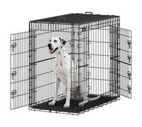 Feandrea Cage pour Chien Pliable avec 2 Portes, Plateau Amovible, 122 x 74 x 114 cm, Taille XXL, Haute, Noir PPD050B01