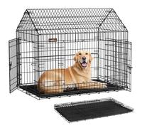 Feandrea Cage pour Chien Pliable, Cage de Transport, 120 x 72,5 x 109 cm, Métal, XXL, Grands Chiens, avec Double Porte, Nettoyage Facile, pour la Maison, la Voiture, Noir d'encre PPD015B01