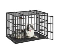Feandrea Cage pour Chien Ultra-résistante, 107 x 70 x 75 cm | Niche, Double Porte, pour Chiens Moyens et Grands, avec Toit et Plateau Amovibles, Noir d'encre, Collection DACK PPD005B01