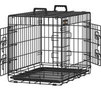 Feandrea Caisse pour chiens, pliable, avec 2 portes, bac en plastique extensible, 61 x 43,5 x 50,5 cm, S, noir