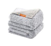 Feandrea Couverture Chien Hydrofuge, Longue Couverture en Peluche pour Chiens Grands et Géants, Chats, 203 x 152 cm, XXL, Polaire Sherpa, Réversible, Protection pour Canapé, Gris Ombré PPB008G01