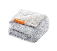 Feandrea Couverture Chien Hydrofuge, Longue Couverture en Peluche pour Chiens Miniatures, Chats, 73 x 63 cm, S, Polaire Sherpa, Réversible, Protection pour Canapé, Gris Ombré PPB003G01