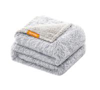 Feandrea Couverture Chien Imperméable, Plaid Chien, pour Chien Moyen et Grand, Chat, Peluche et Tissu Polaire, 152 x 127 cm, Taille XL, Réversible, Protection pour Canapé, Gris Ombré PPB006G01